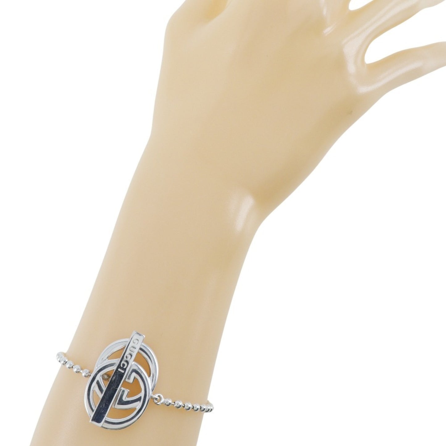 Gucci Interlocking G Bracelet Ball Chain Silver 925 Red Approx. 20.8g Unisex