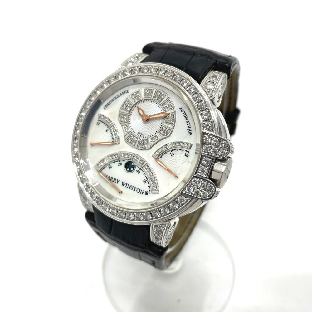 HARRY WINSTON MCRA44W Ocean Chrono Triple Retrograde Automatic Watch, 18K White Gold, Men's — Good