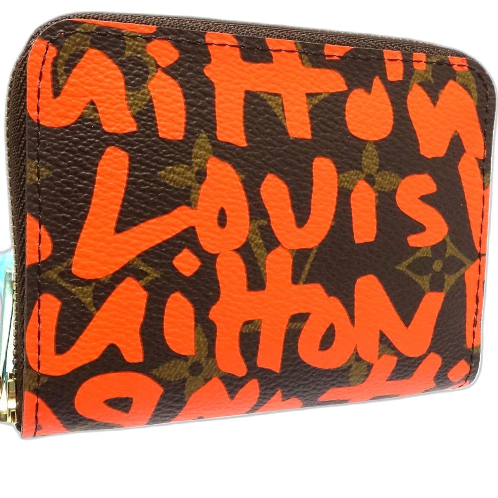 LOUIS VUITTON Louis Vuitton Wallet/Coin Case M93708 Zippy Coin Purse Monogram Graffiti Brown Orange Women's 181780