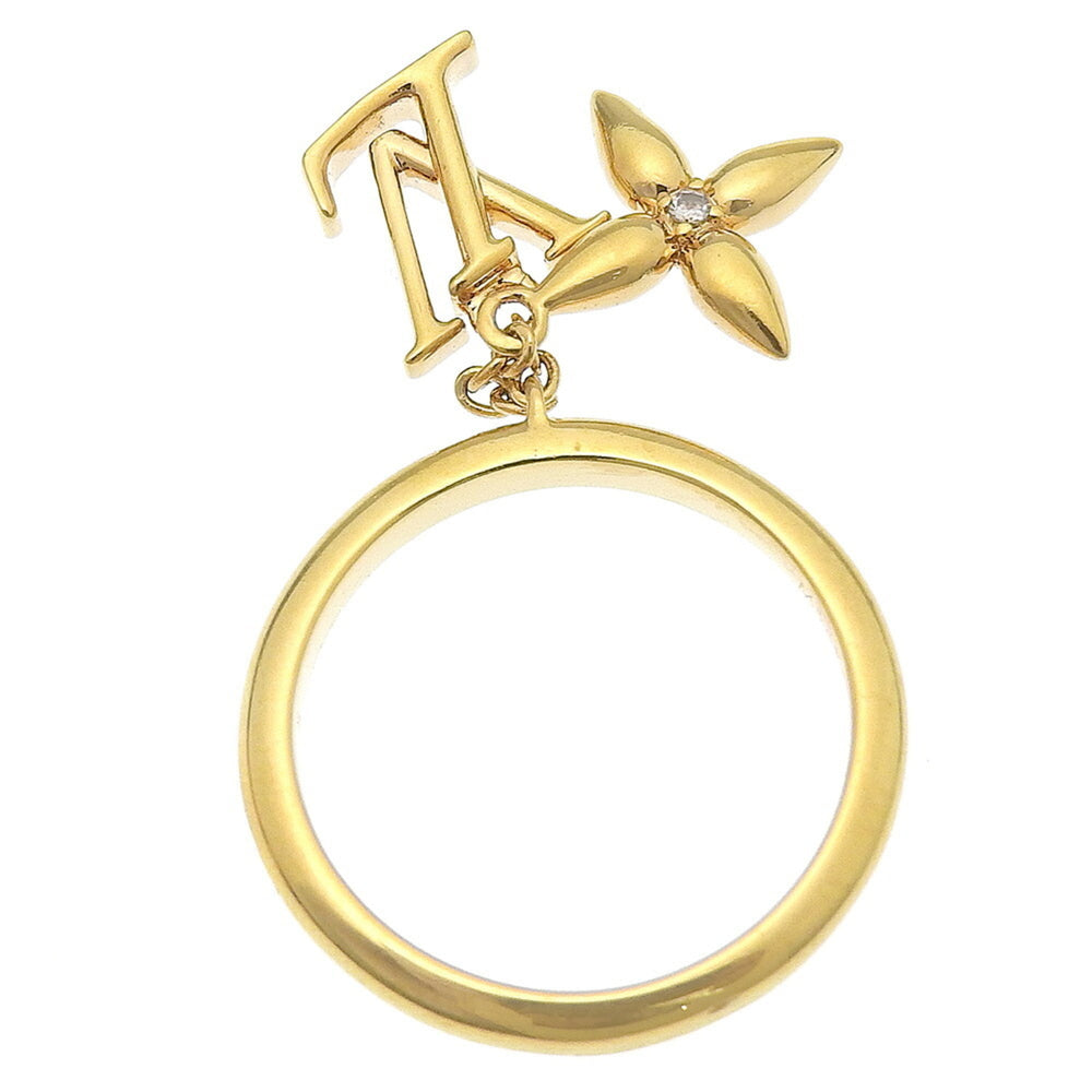 Louis Vuitton Louisette Signature Ring M1436S with Rhinestones, Size S (9.5) — Like New