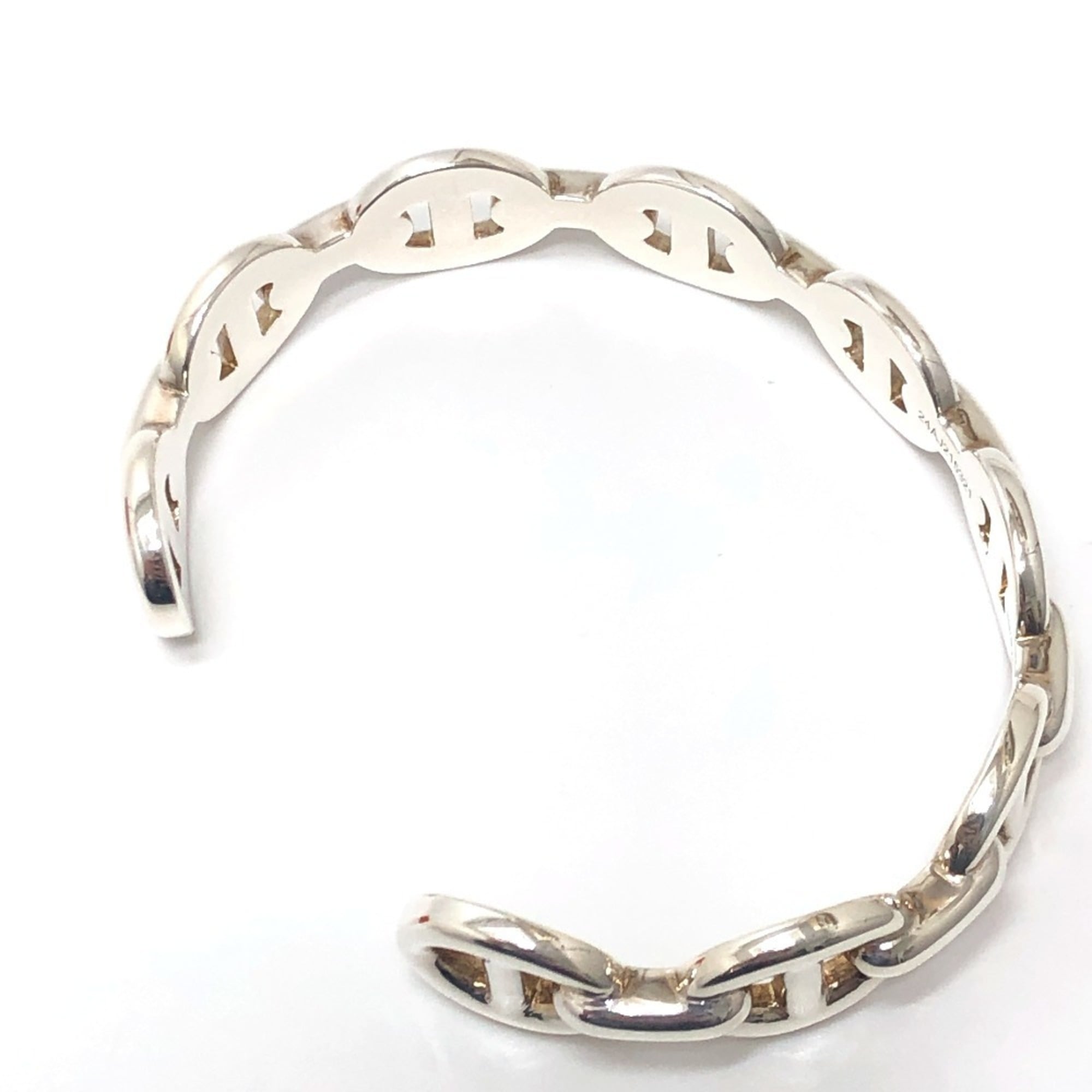 HERMES Chaine d'Ancre Enchainée SH size accessory bangle SV925 women's silver like new — Like New