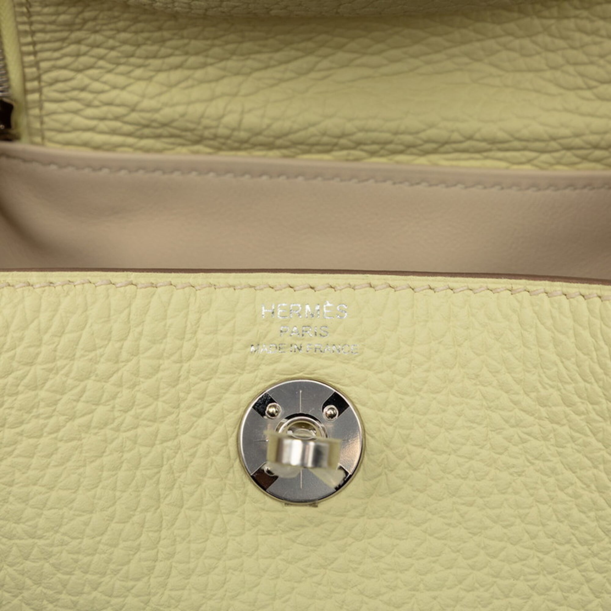 Hermes Lindy Mini Shoulder Bag/Handbag 2-Way Jaune Milton Yellow Taurillon Clemence Leather Women's HERMES — Like New