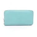 Hermes Hermès Azap Long Round Wallet in Taurillon Clemence Leather, Blue, for Women