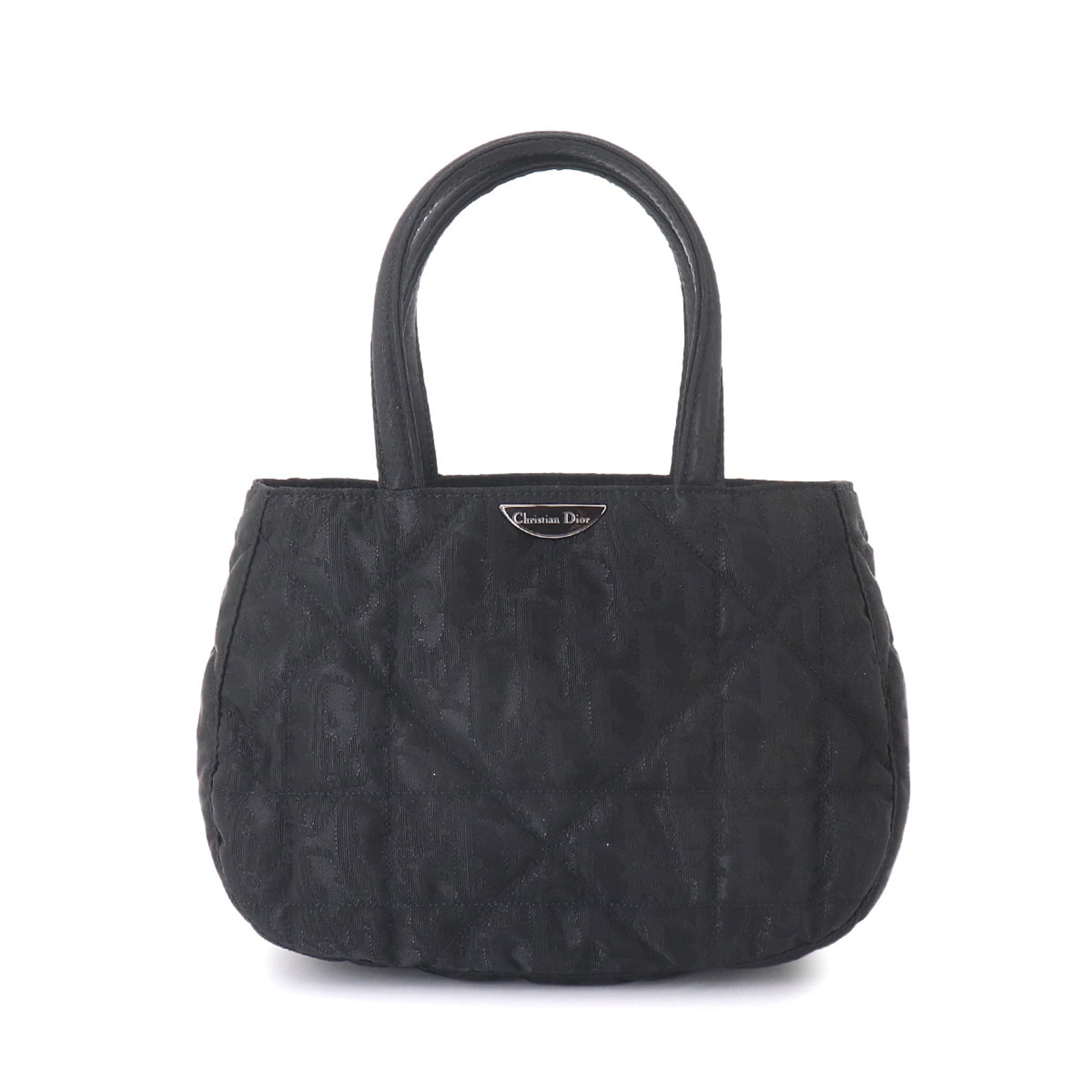 Christian Dior Trotter Mini Handbag, Nylon Leather, Black with Silver Hardware — Like New
