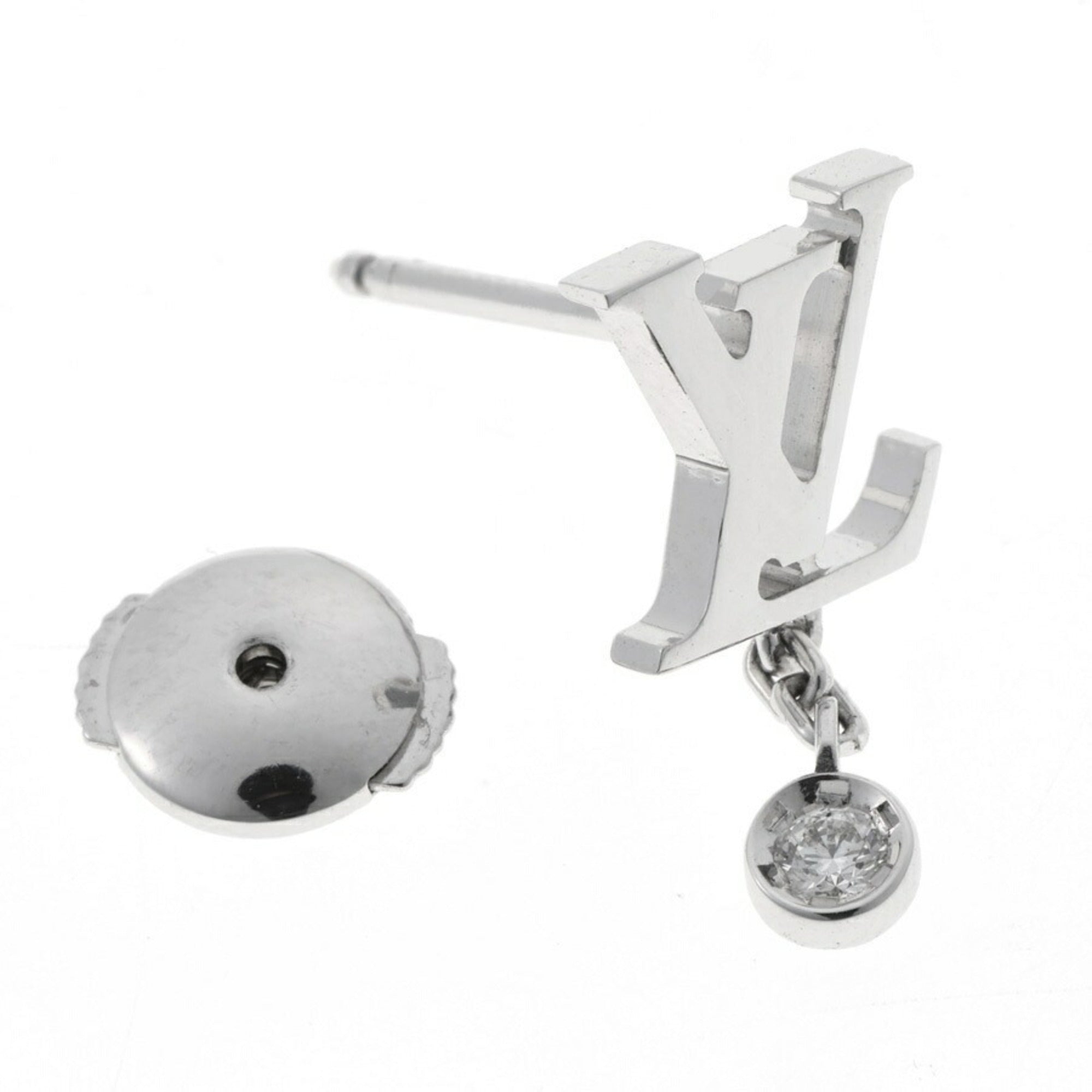 Louis Vuitton Idylle Blossom LV Earrings Q96544 18K White Gold Diamond Single Earring B-160325 — New - Store Return