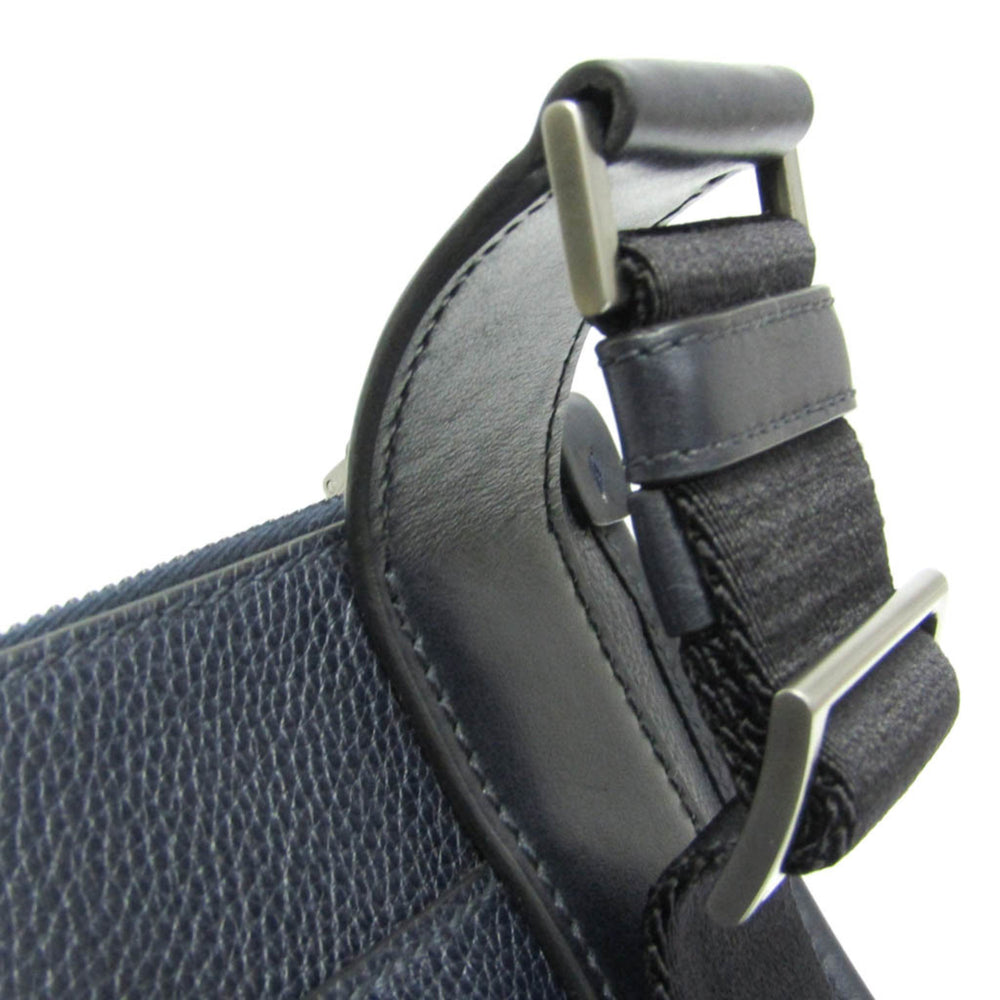 Prada 2VH047 Men's Leather Messenger Bag,Shoulder Bag Black,Dark Navy — Like New