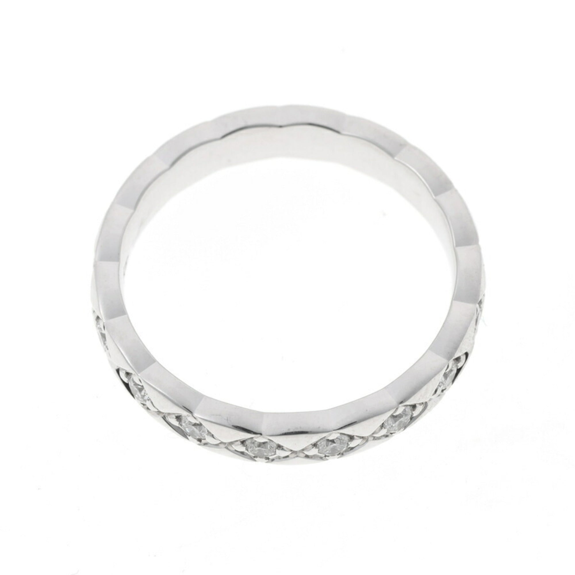 Chanel Coco Crush Collection Ring Mini Model Full Diamond J11871 750 18KWG #8 — Like New