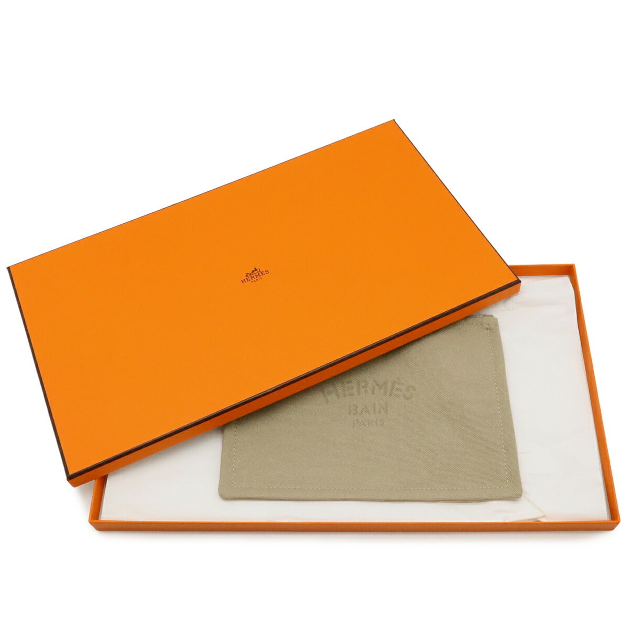 HERMES New Yachting PM Flat Pouch Handbag Canvas Leather Sand Beige — New - Store Return