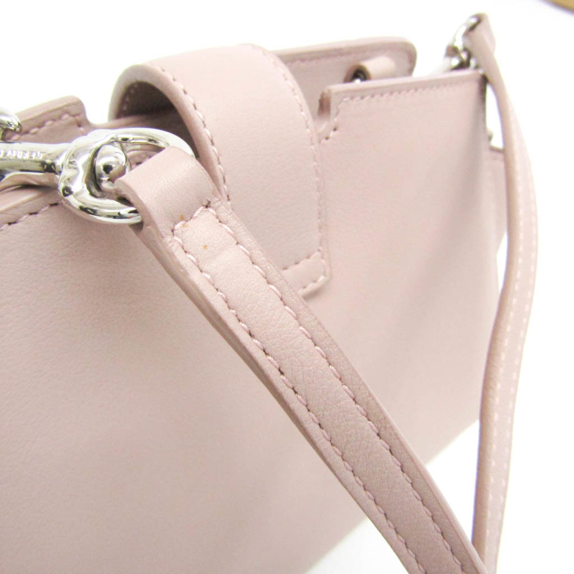 Yves Saint Laurent Toyca Bus 452322 Women's Leather Shoulder Bag Pink Beige — Like New
