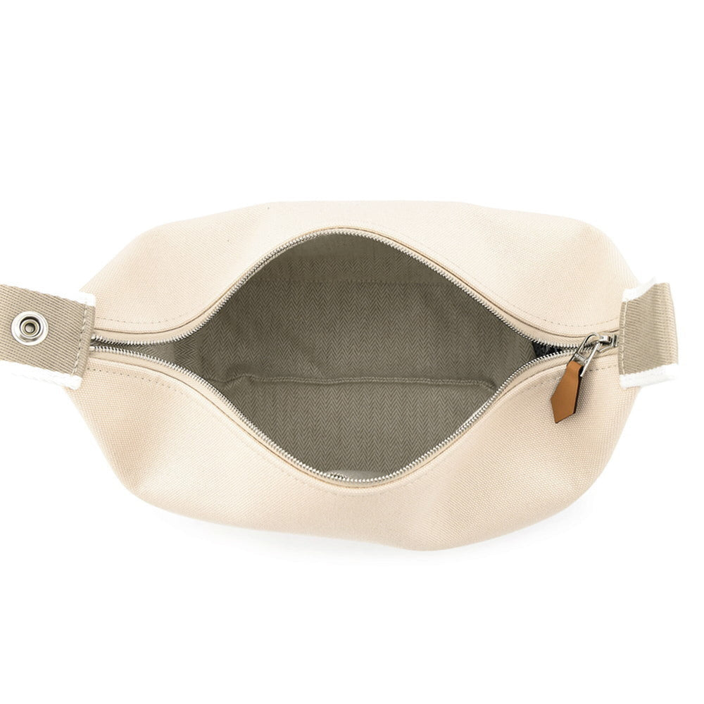 Hermes handbag pouch Bride à Black PM beige canvas HERMES — Like New