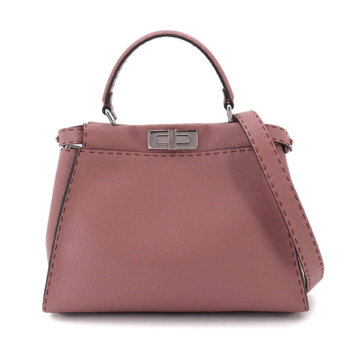 Fendi Selleria Peekaboo Regular 2-way Hand/Shoulder Handbag, Leather, Pink, 8BN290 — New - Store Return