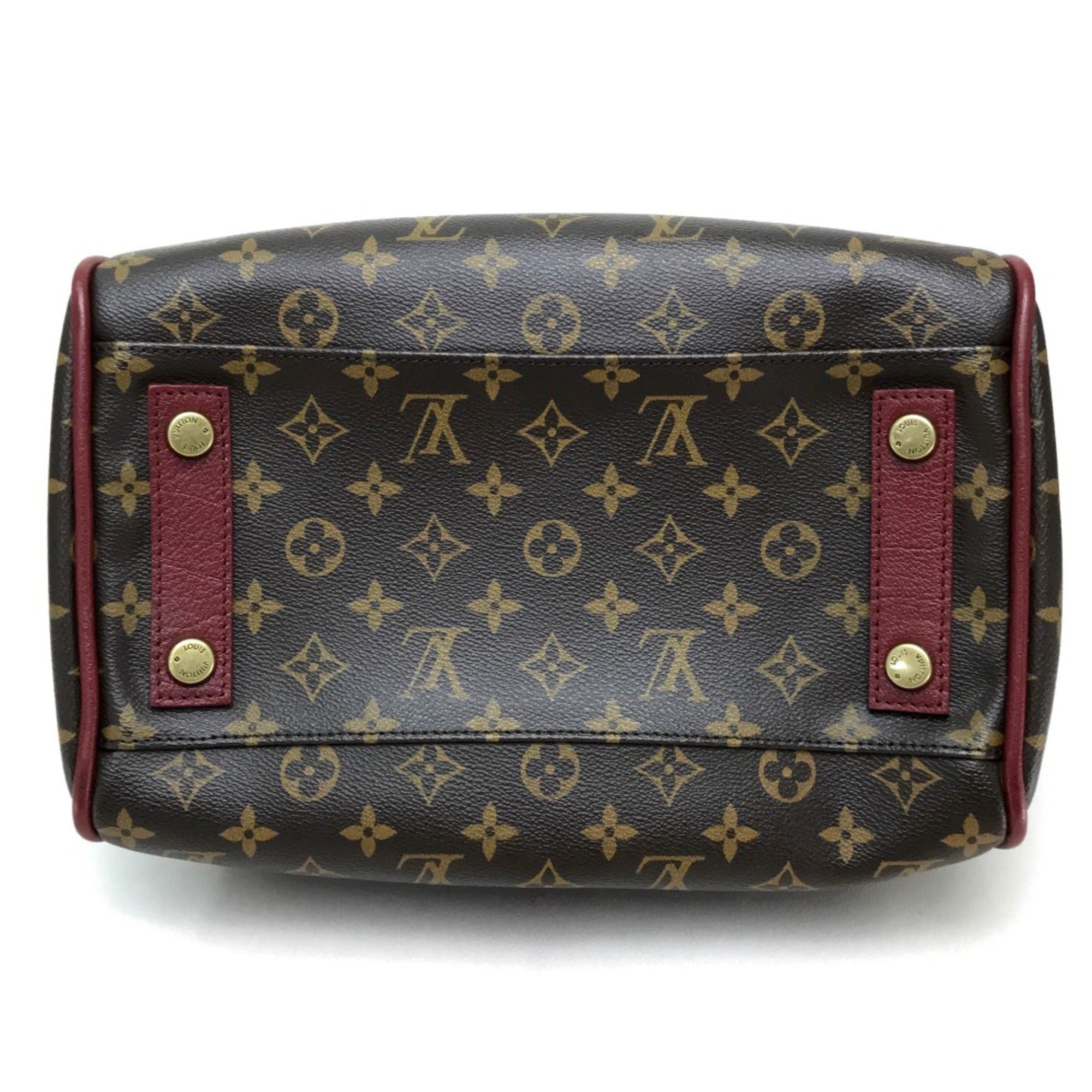 Louis Vuitton M40802 Monogram Mini Duffle Bag Hand Bag Bordeaux Dark brown Bordeaux — Like New