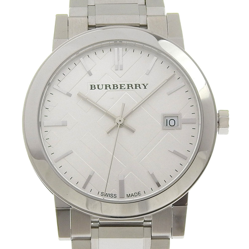 Burberry BU9000 Stainless Steel Watch, Silver, Quartz, Analog Display, Silver Dial, Women's — Very Good