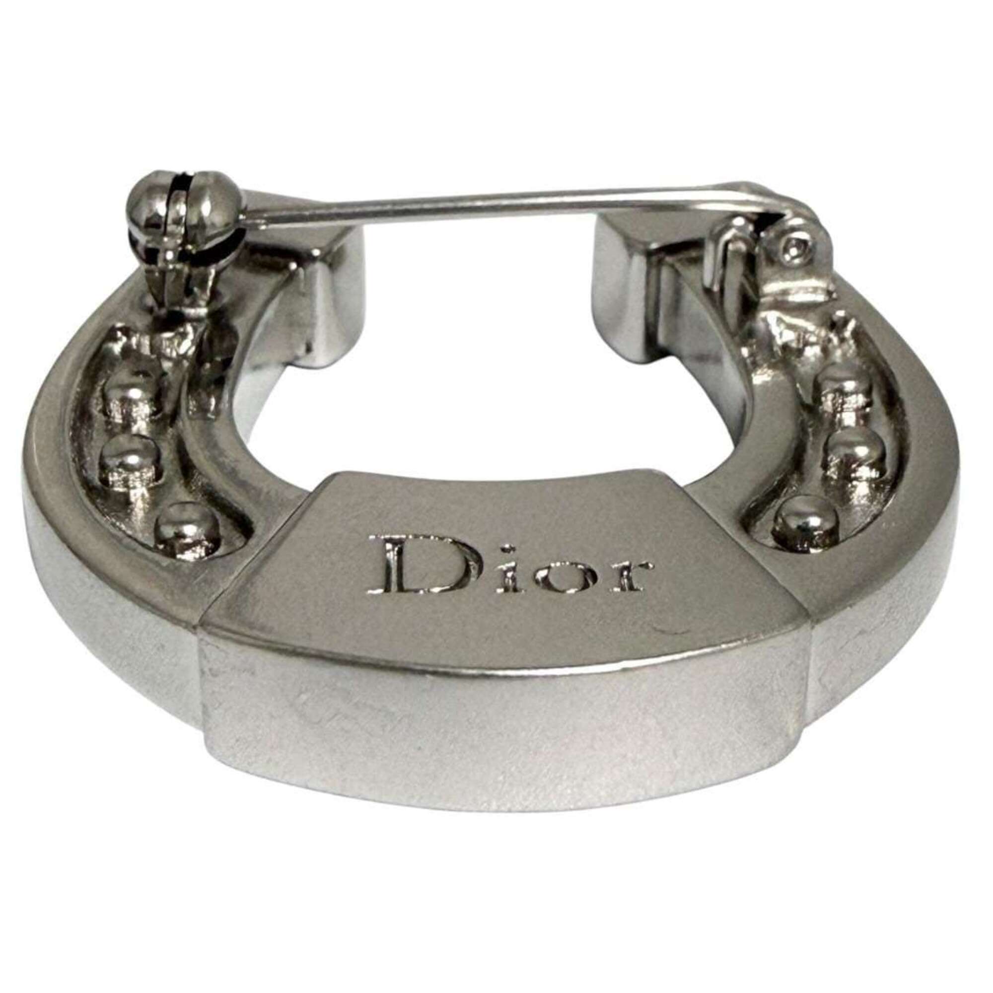 Christian Dior Dior Men's Horseshoe Pin Brooch, Silver Color — Like New