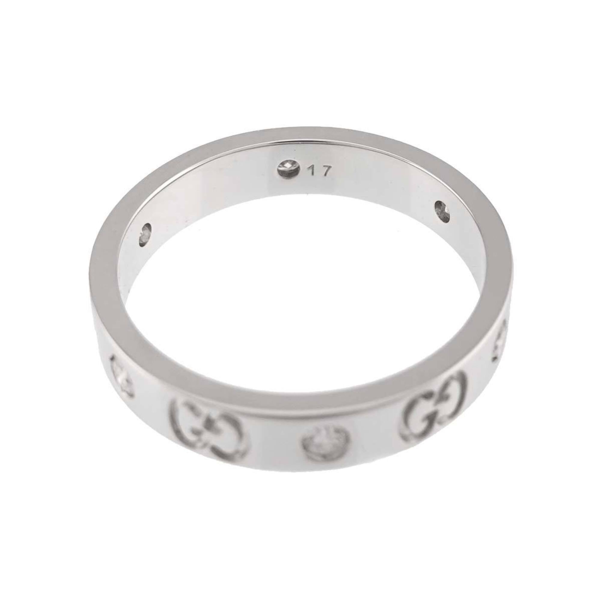 Gucci Icon #17 Ring with Diamonds, 18K White Gold (750) — Like New