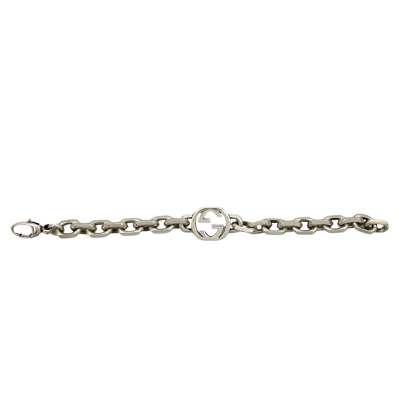 GUCCI Interlocking G Motif Chain Bracelet in 925 Sterling Silver 33579