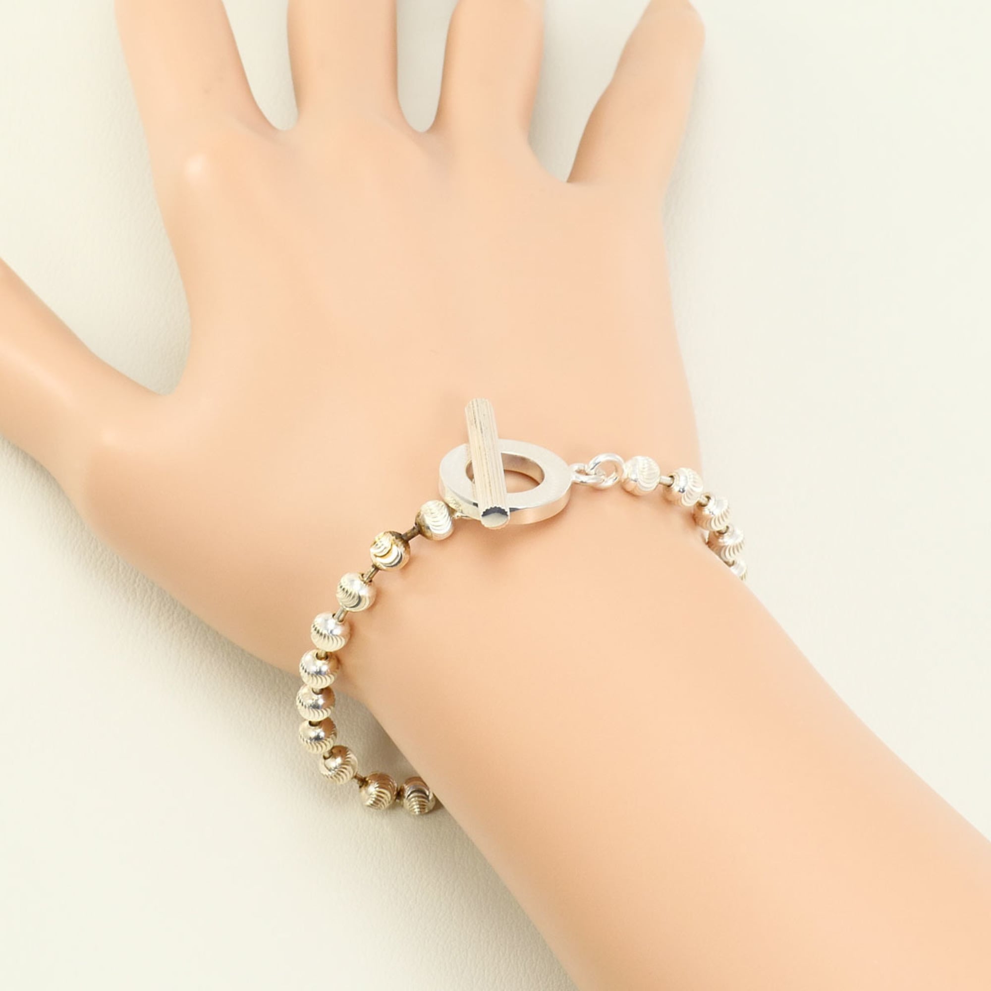 Gucci ball chain silver bracelet, total weight 14.4g, 18cm, jewelry — Like New