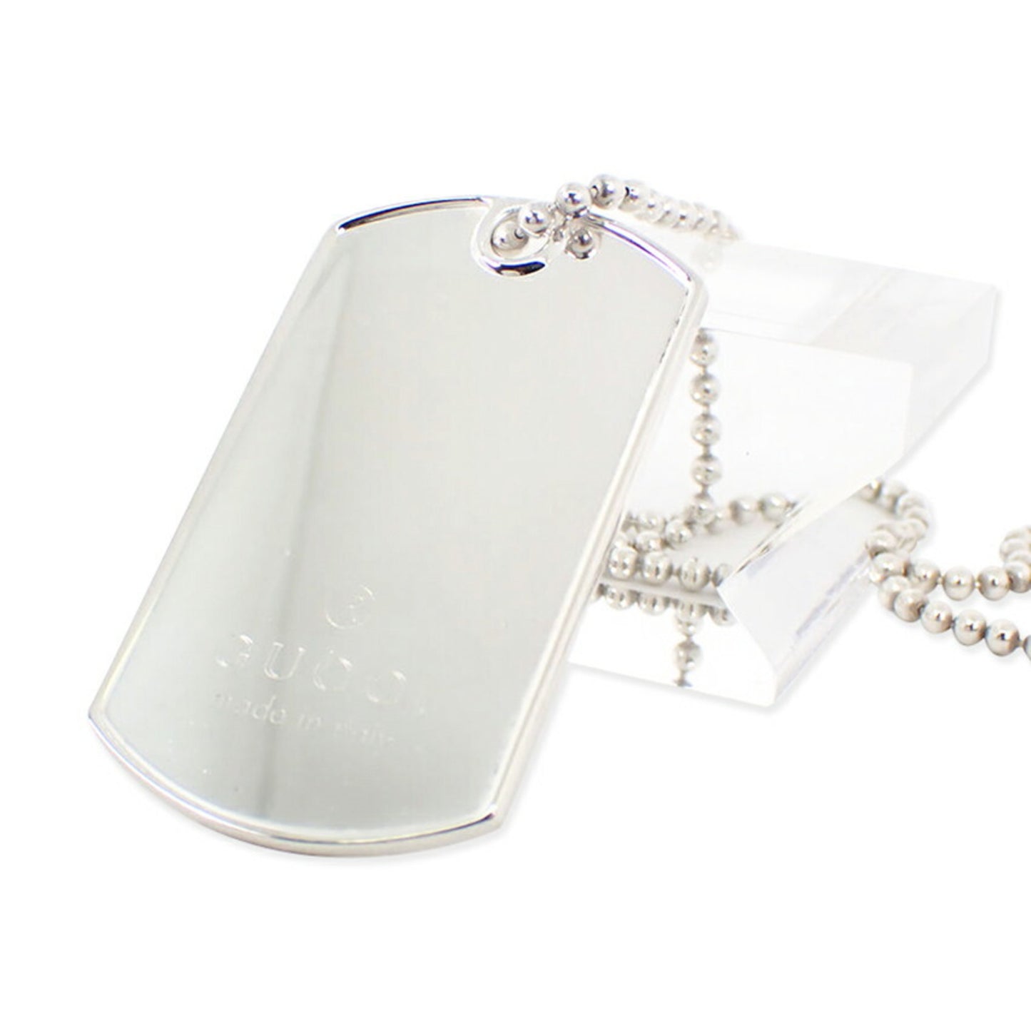 GUCCI SV925 DOG tag pendant necklace