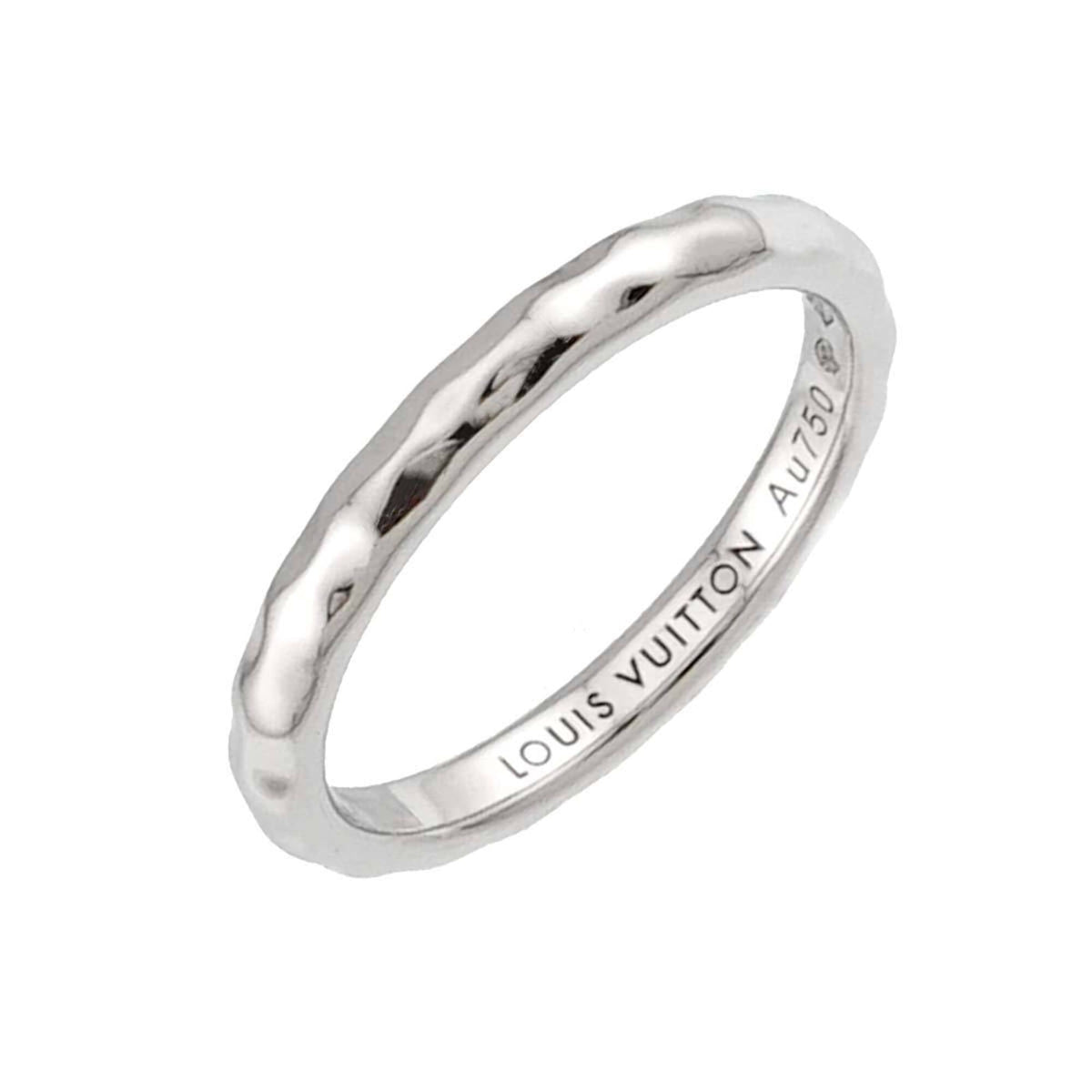 Louis Vuitton Alliance Monogram Infini #54 Ring, 18K White Gold (750) — Like New