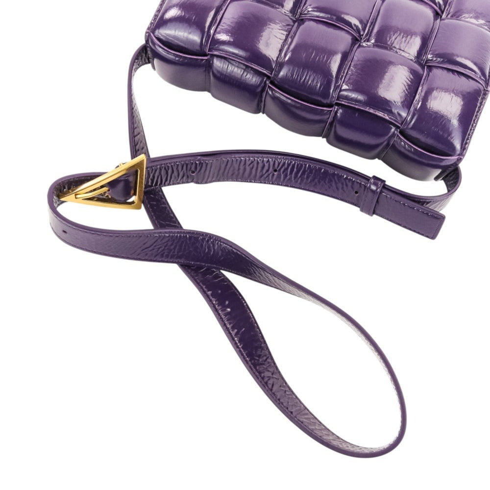 Bottega Veneta Padded Cassette Intrecciato Shoulder Bag 591970 Purple Women's — Like New