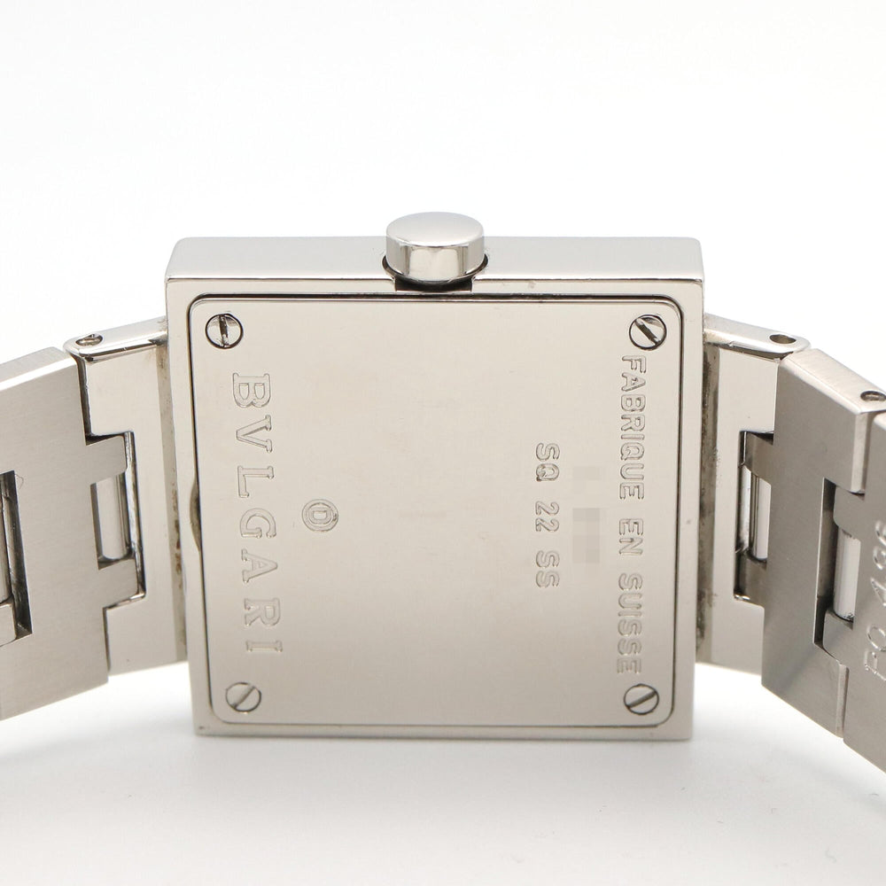 Bulgari BVLGARI Quadrato Watch, Stainless Steel, Women's, Black, SQ22SS — Very Good