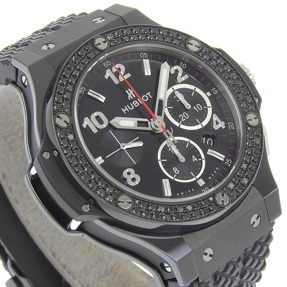 Hublot Big Man Black Magic Watch, Diamond Bezel, 301.CV.130.RX.110, Ceramic x Titanium Rubber, Black, Automatic Chronograph, Dial, Men's Watch — Very Good