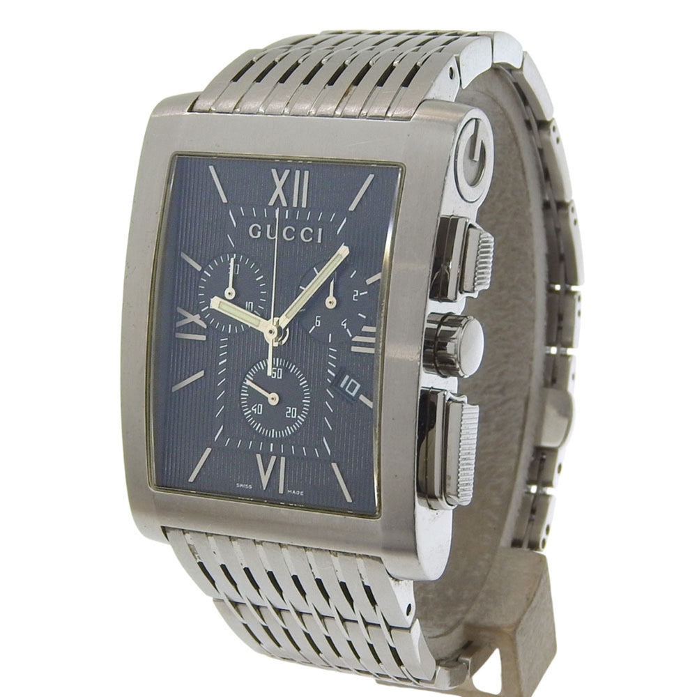 Gucci G-Metro 8600M Stainless Steel Quartz Chronograph Watch with Black Dial - Men's — Good