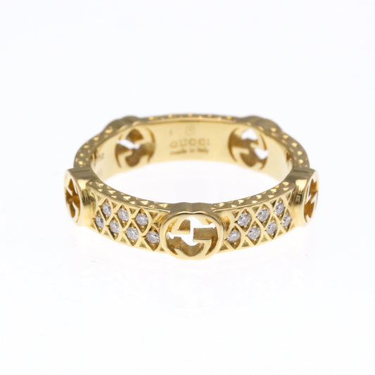 Gucci Interlocking G Diamond Ring Yellow Gold (18K) Fashion Diamond Band Ring Gold