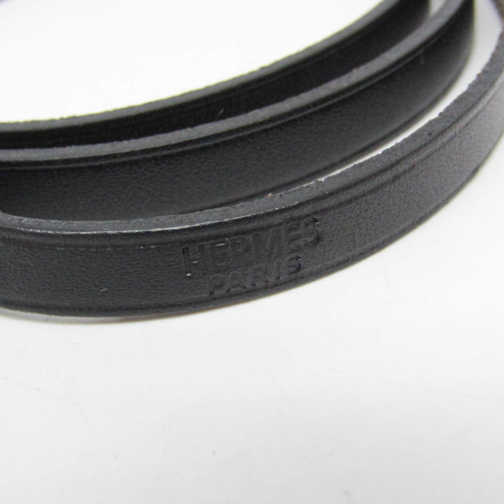 Hermes Hapi III Choker Leather,Metal Bangle Silver,Black — Like New