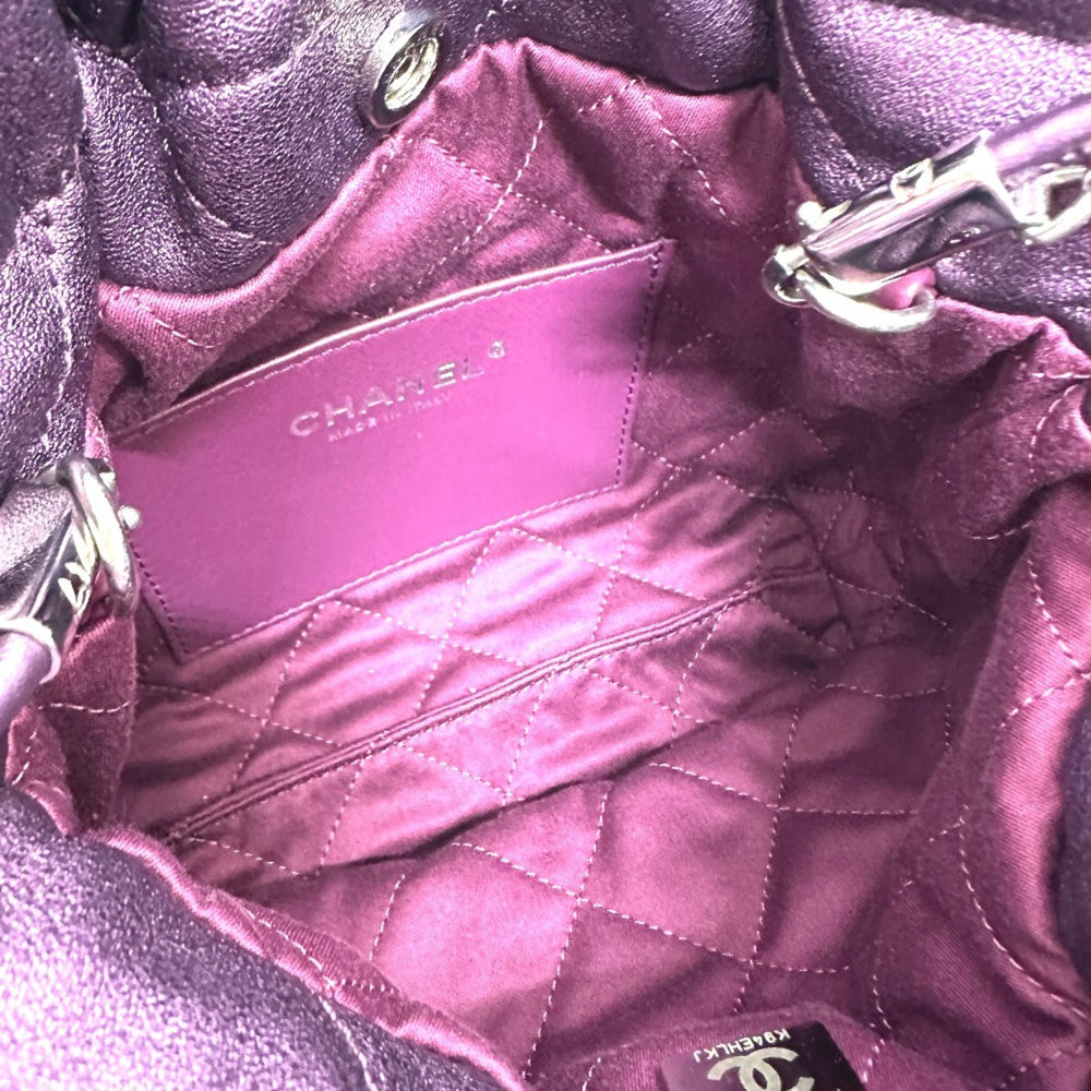 CHANEL AS3980 CHANEL22 Glitter All Purple Shoulder Bag Leather Women's — New - Store Return