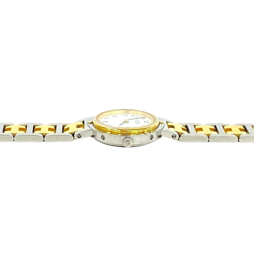 HERMES Clipper Stainless Steel GP Quartz Wristwatch, Silver/Gold, 38535 — Good