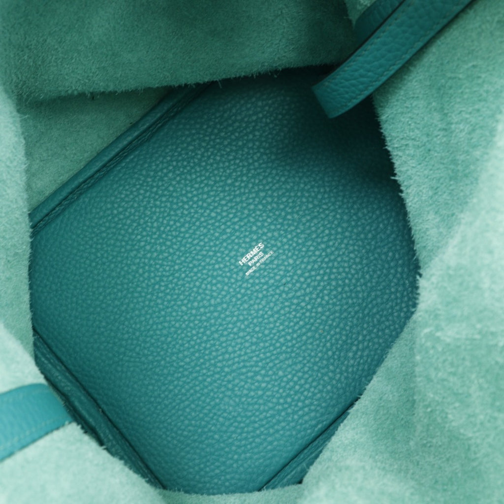 Hermes HERMES Picotin Lock MM Handbag Taurillon Clemence 2016 Green x Belt Clasp LockMM Women's