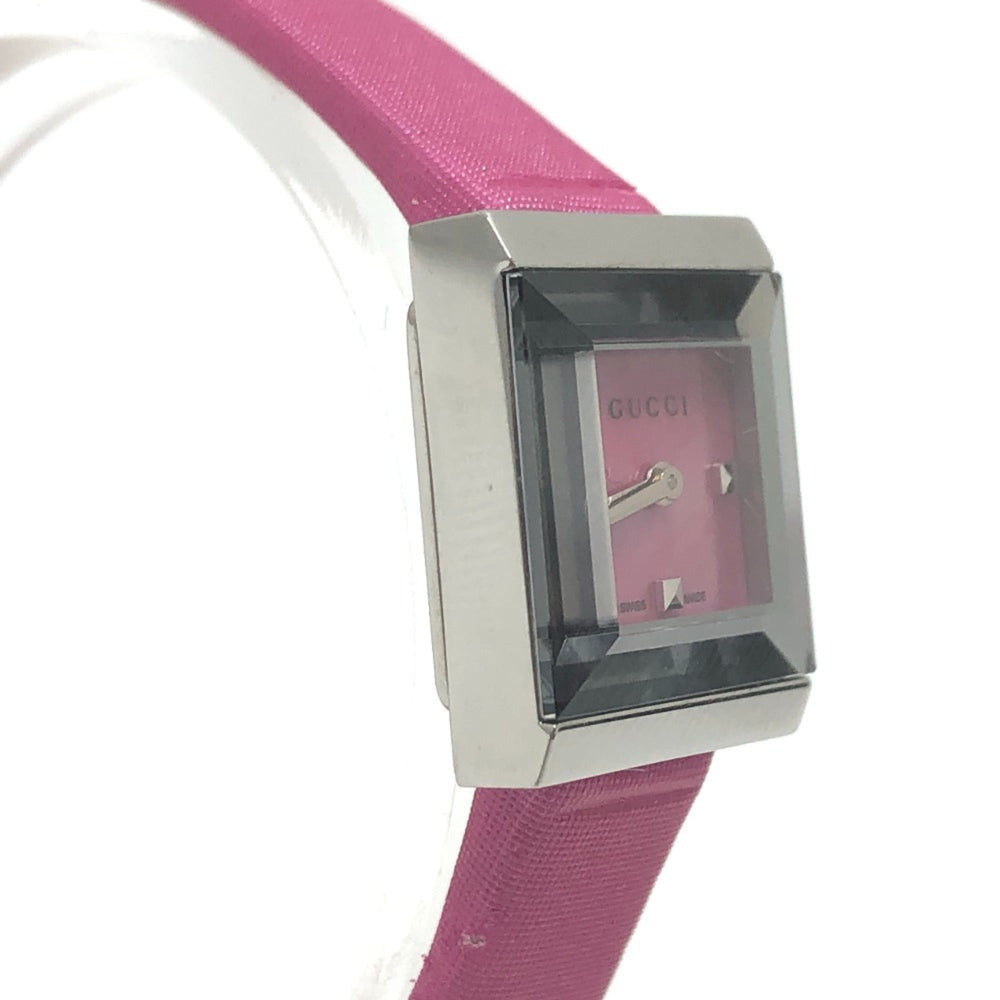 GUCCI 128.5 Pink Shell Quartz Wristwatch Watch SS Ladies Silver S-240816-8 — Good