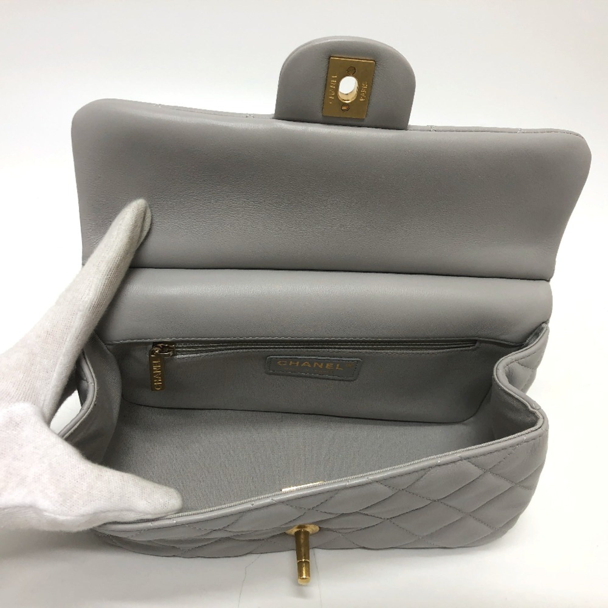 Chanel 2WAY Crossbody Shoulder Shoulder Bag gray GoldHardware — Like New