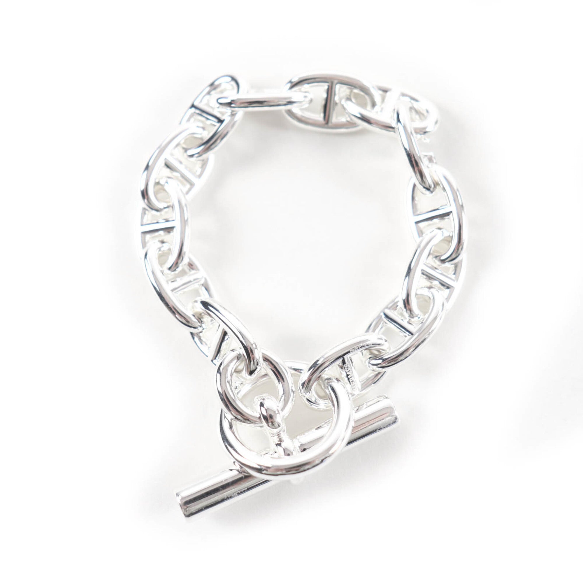 HERMES Chaine d'Ancre MM AG925 Bracelet, 13 links, Silver, Made in France, 2023 model, Weight: 50.05g, Women's — Like New