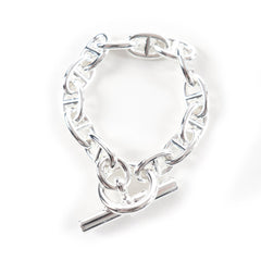 HERMES Chaine d'Ancre MM AG925 Bracelet, 13 links, Silver, Made in France, 2023 model, Weight: 50.05g, Women's — Like New