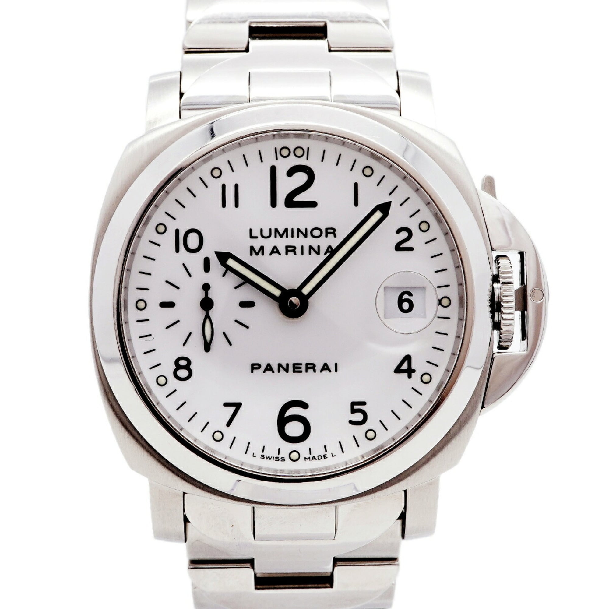Officine Panerai Luminor Marina PAM00049 White Dial Men's Watch — Good