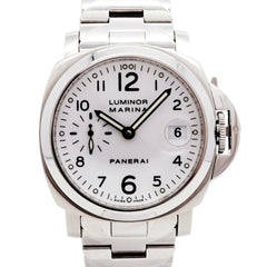 Officine Panerai Luminor Marina PAM00049 White Dial Men's Watch — Good
