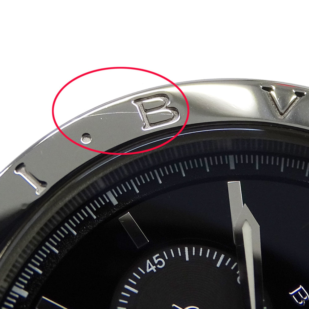 Bulgari BVLGARI Men's Watch, Brand: Chronograph Automatic AT Stainless Steel SS BB41SCH Silver Black — Good