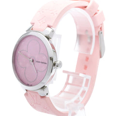 LOUIS VUITTON Tambour Steel Quartz Ladies Watch Q1G08 Polished — Very Good