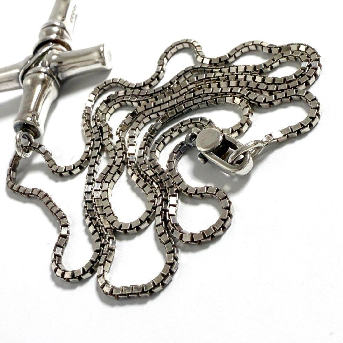 Gucci Men's Bamboo Cross Pendant Necklace Silver