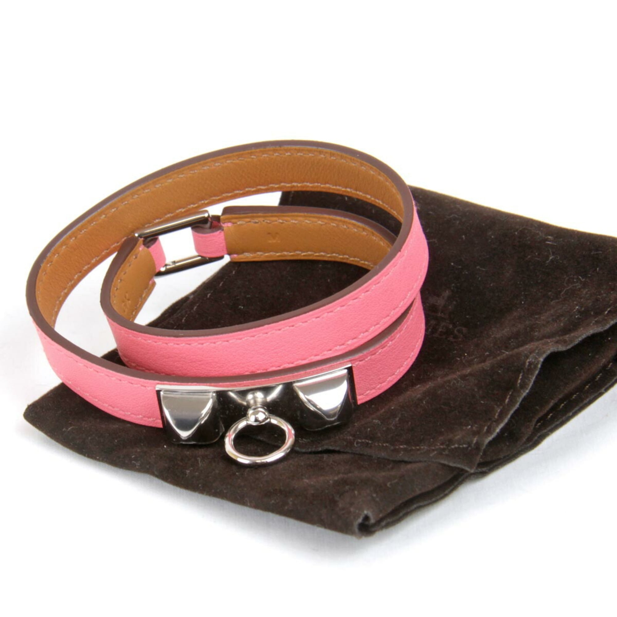 HERMES Rival de Bretour Bracelet Swift Pink Ladies — Like New