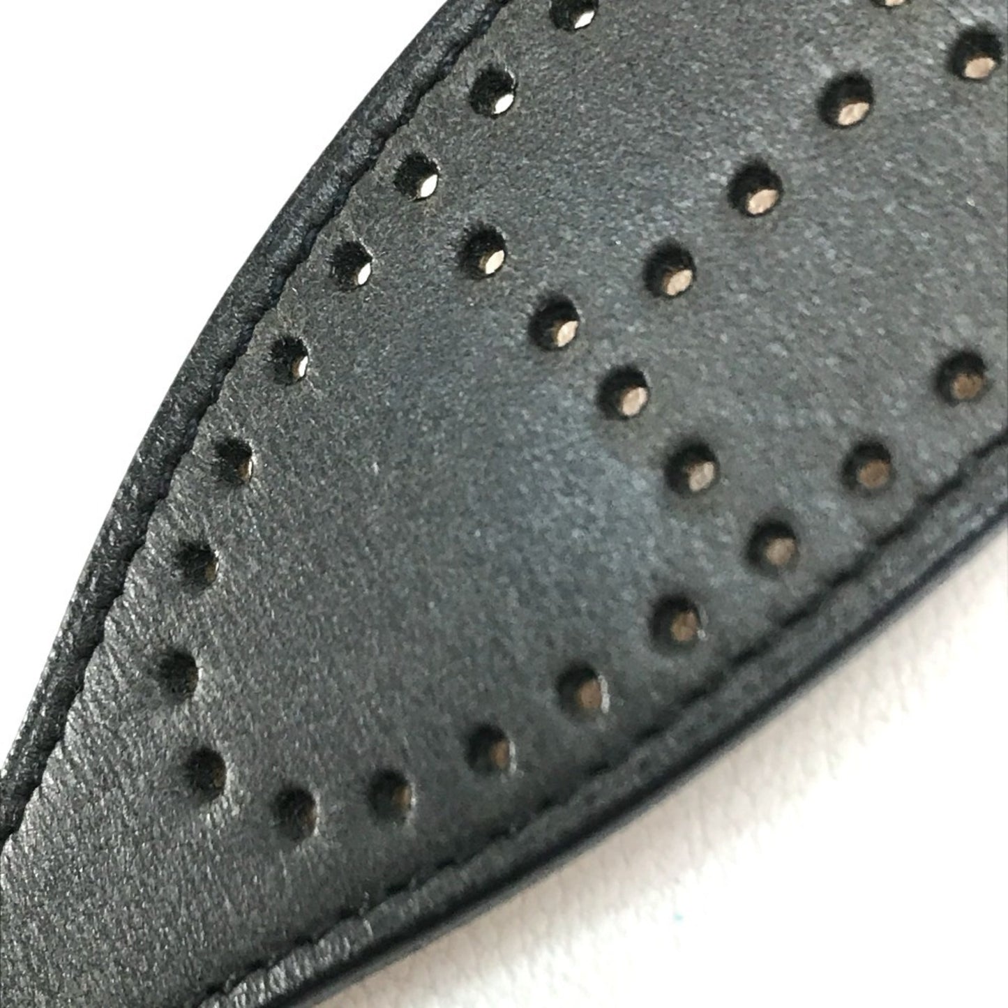 HERMES Evelyn Punched Leather Bracelet, Unisex, Black/Brown