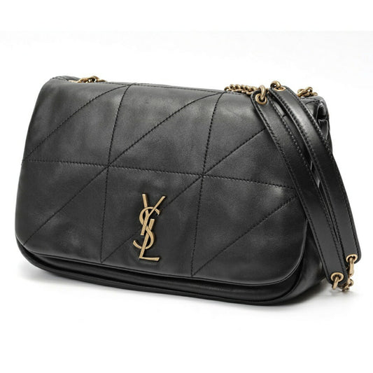 Saint Laurent Jamie Small Chain Shoulder Bag 763475 Leather Black S-158964