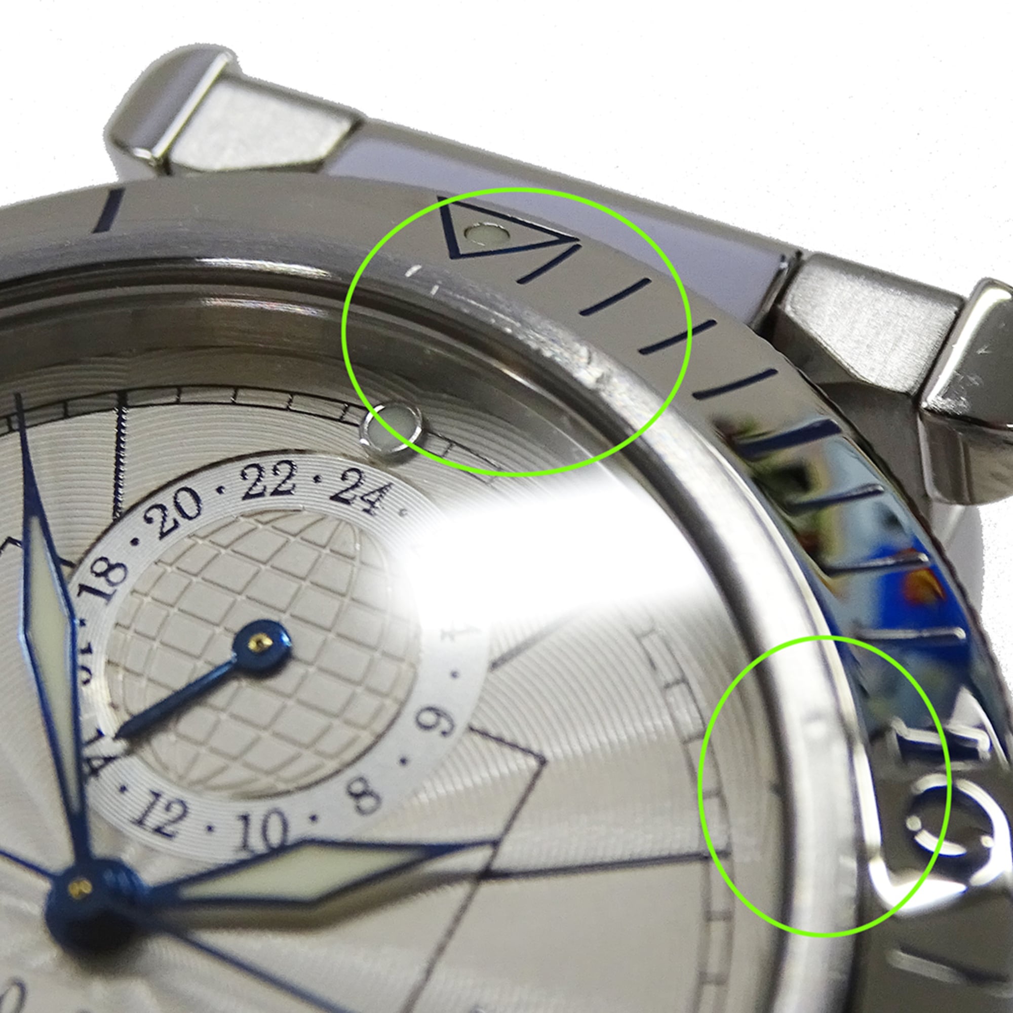 Cartier Pasha Men's Watch, Power Reserve, GMT, Date, Automatic, Stainless Steel (SS), W31037H3, Silver, Round — Good