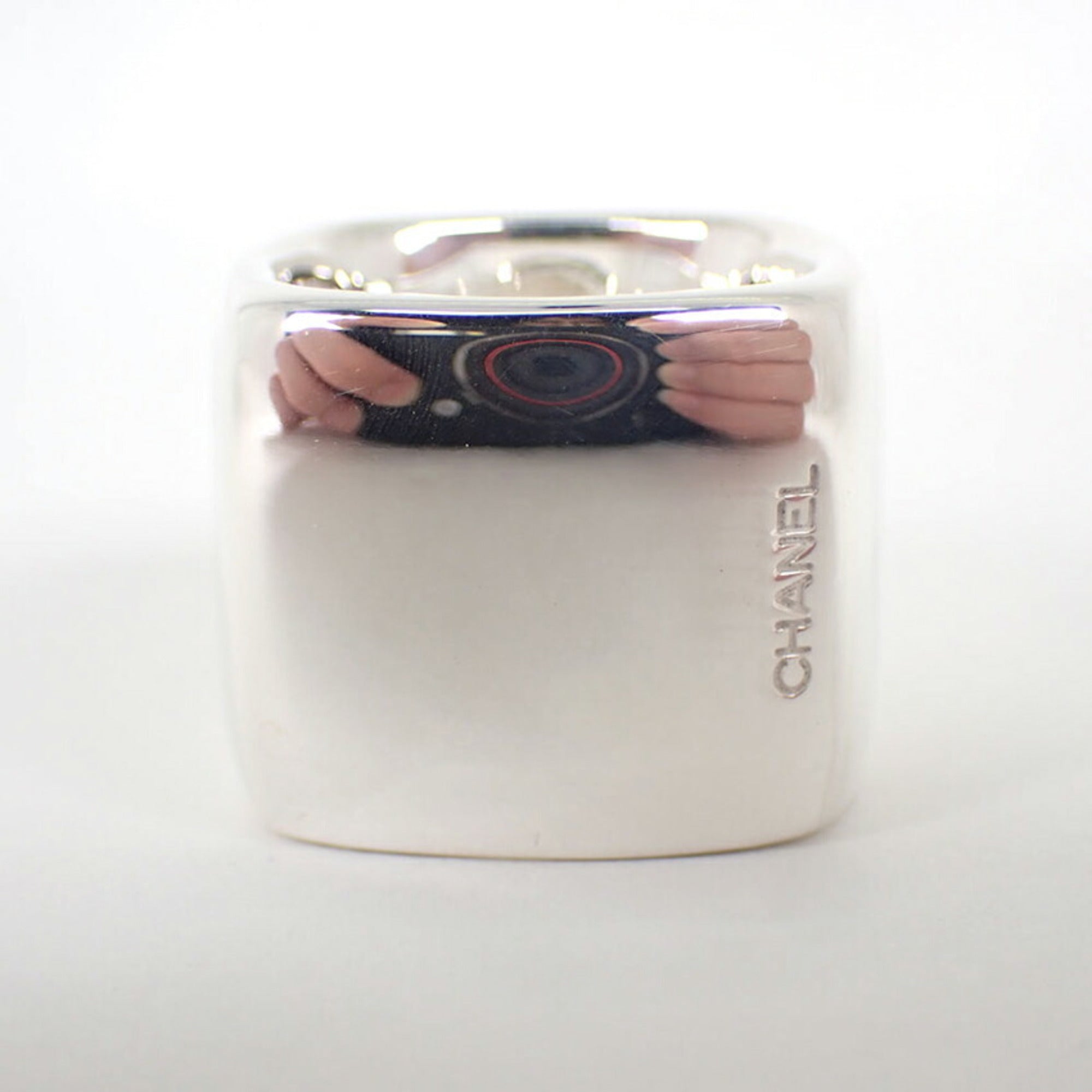 CHANEL 925 Square Wide Ring, Size 15 — Like New