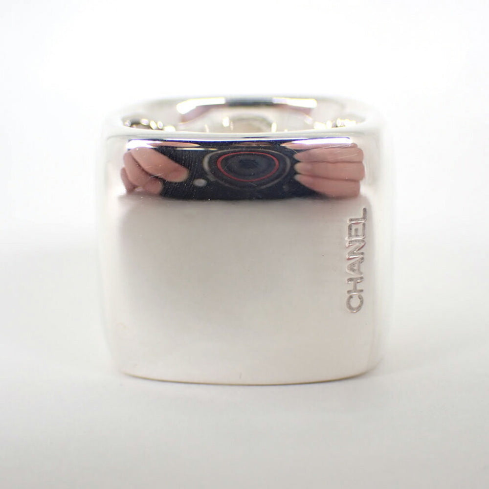 CHANEL 925 Square Wide Ring, Size 15 — Like New