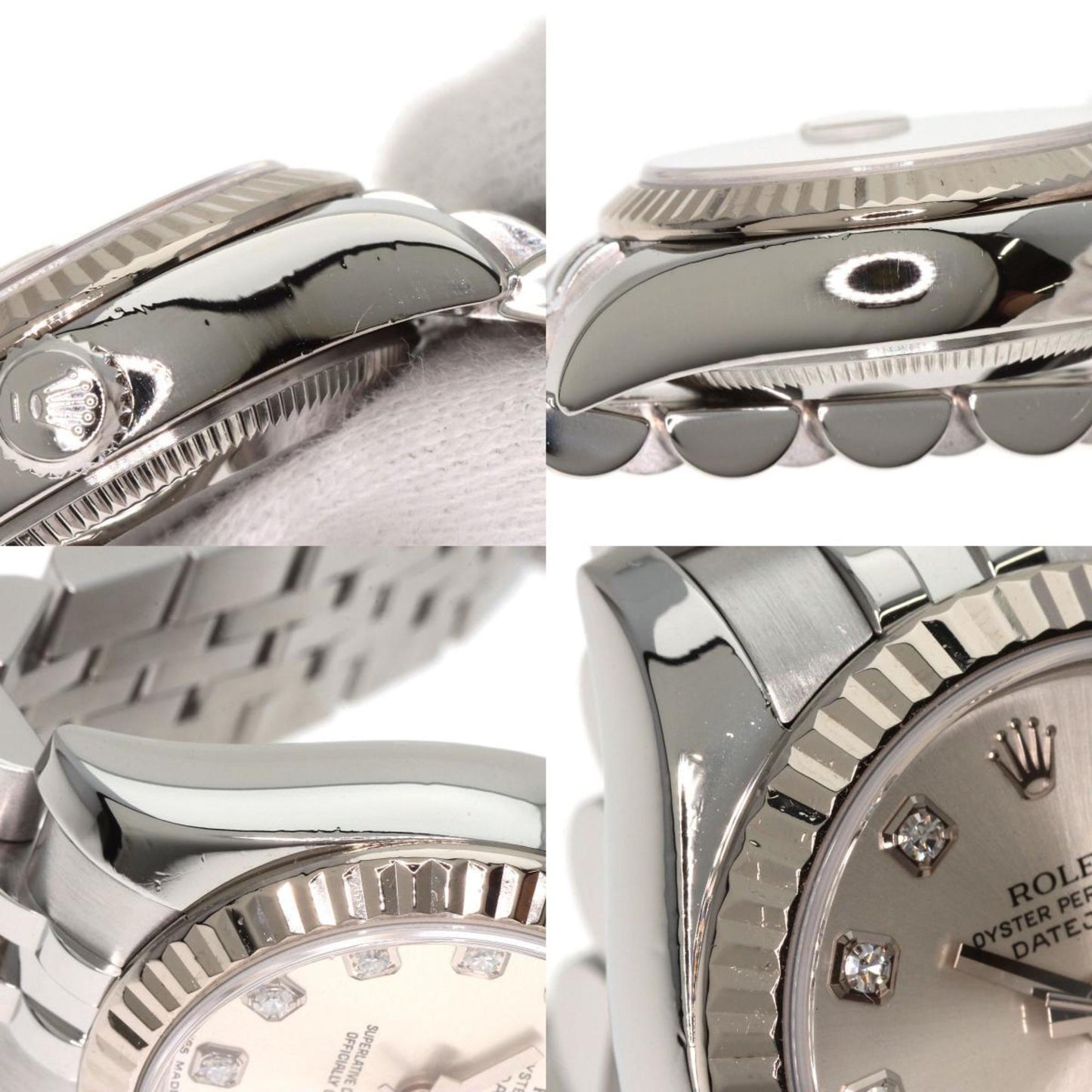 Rolex 179174G Datejust 10P Diamond Watch Stainless Steel SS Ladies ROLEX