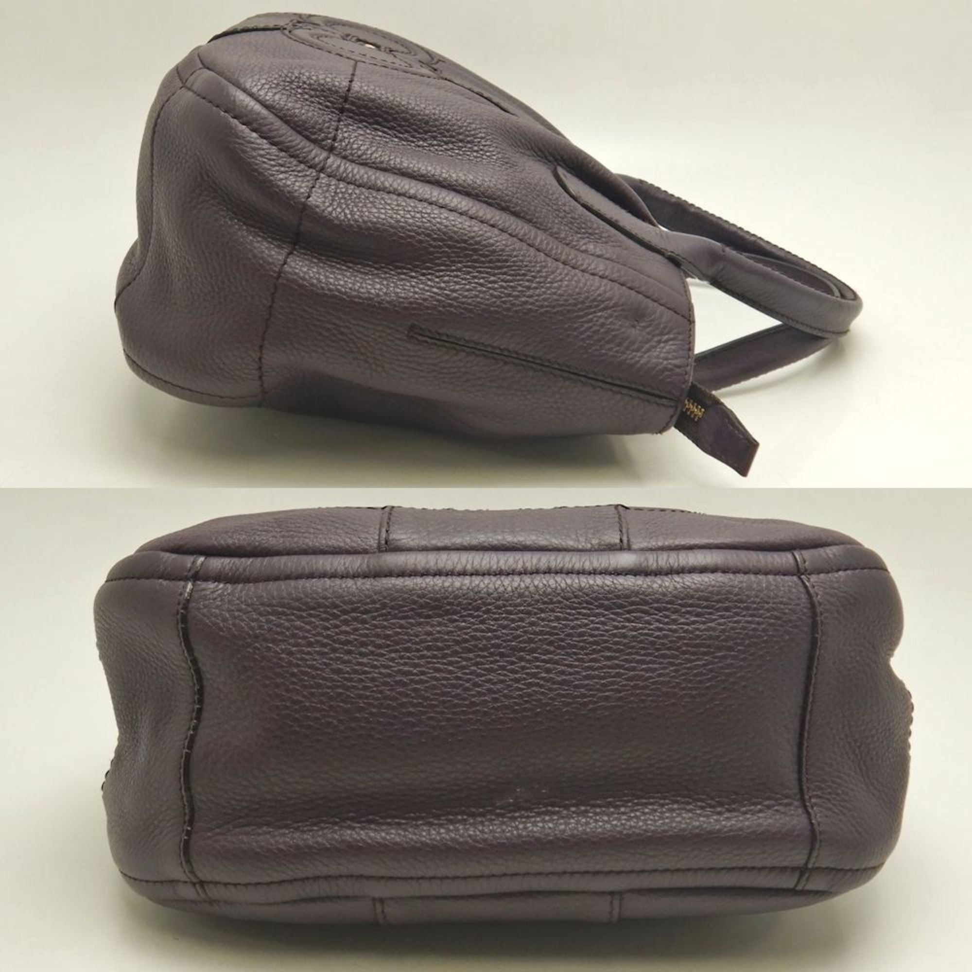 Salvatore Ferragamo Gancini Hobo Bag AB-21D685, Purple Leather Handbag, Women's, 253439