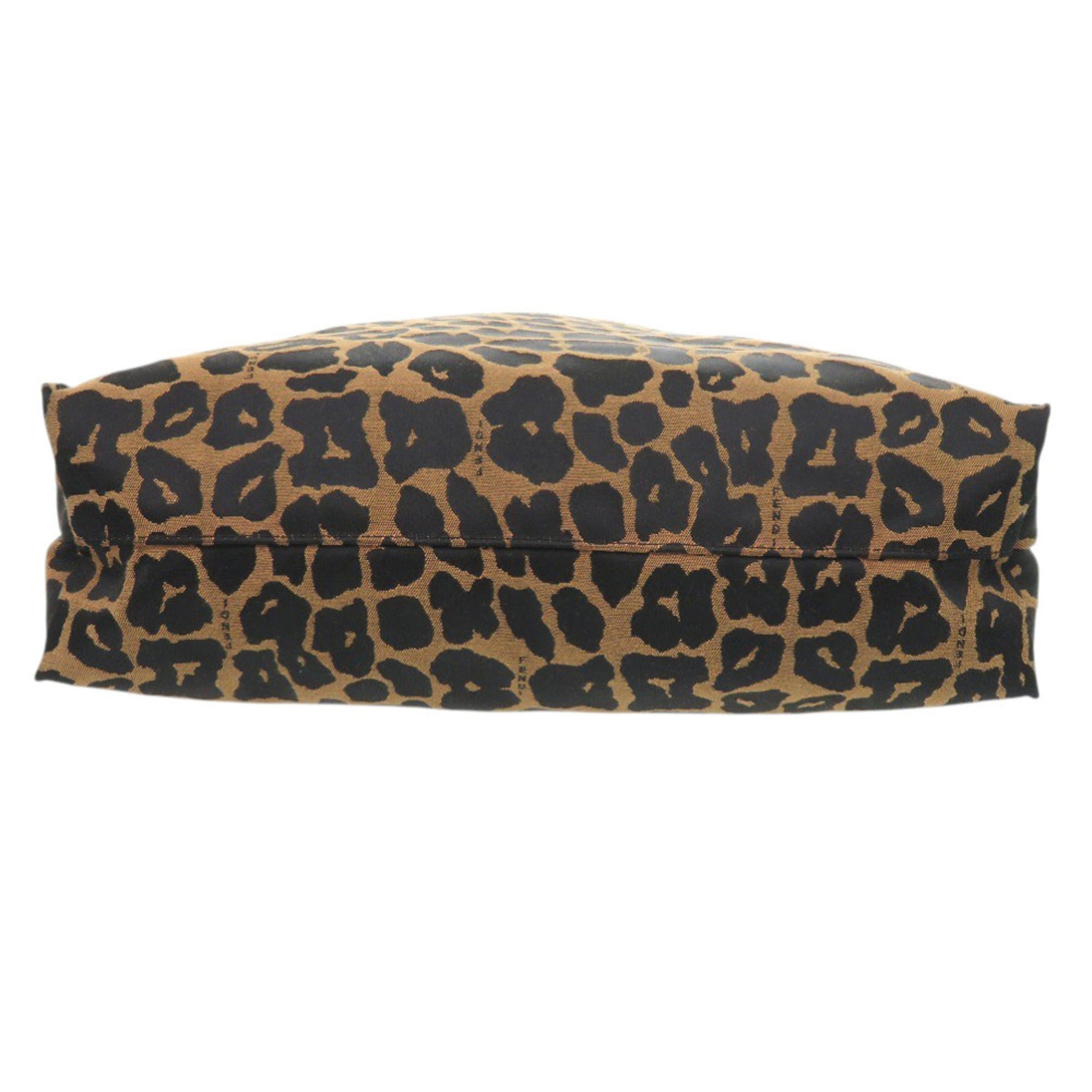 Excellent condition Fendi leopard print canvas and leather brown tote bag 8BH173-GT6 0708 FENDI